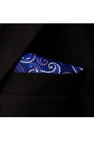 QH17 Paisley Blue Purple Pocket Square Mens Hankies Hanky