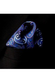 QH17 Paisley Blue Purple Pocket Square Mens Hankies Hanky