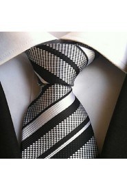 Men Wedding Cocktail Necktie At Work Black White Tie