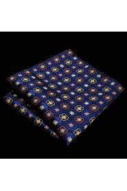 Floral Blue Navy Pocket Square Mens Hankies Hanky Classic Large