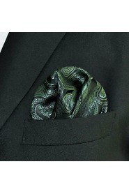 Men's Pocket Square Olive 100% Silk Wedding Business