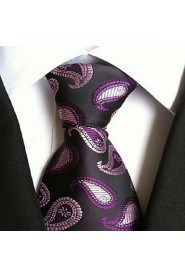 Men Wedding Cocktail Necktie At Work Purple White Tie