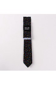 Fashion Men Casual Floral Skinny Necktie Kerchief Set(Width:6.5cm)