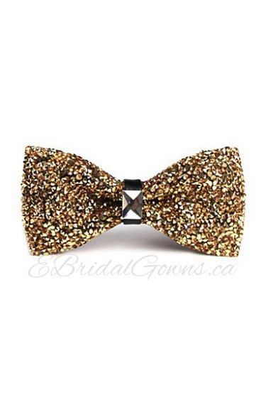 Unisex Korean Rhinestones Delicate Banquet Club Super Flash Diamond Bow Tie