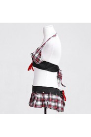 Sexy Women's Plaid Halter Costume(2 Pieces)