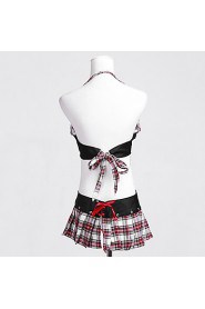 Sexy Women's Plaid Halter Costume(2 Pieces)