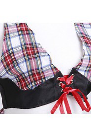 Sexy Women's Plaid Halter Costume(2 Pieces)