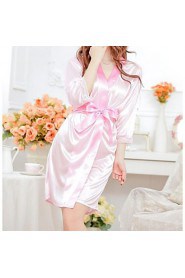 Red Pink BLue Satin Robe Women's Night Sleepwear