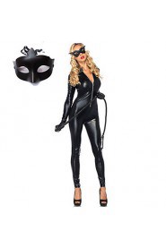 Wild GirlTight Black PU Leather Women's SM Style Sexy Uniform