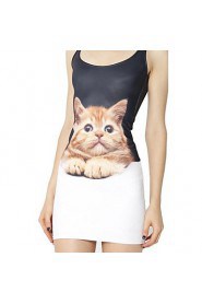 Cute Kitten White Skater Dress Night Club Uniform