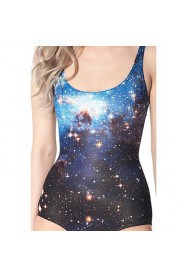 Printed Galaxy One Piece Spandex Swim Suit