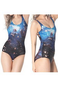 Printed Galaxy One Piece Spandex Swim Suit