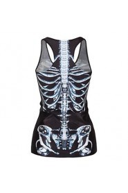 Black Skeleton Tank Top Dress Night Club Sexy Uniform