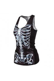 Black Skeleton Tank Top Dress Night Club Sexy Uniform