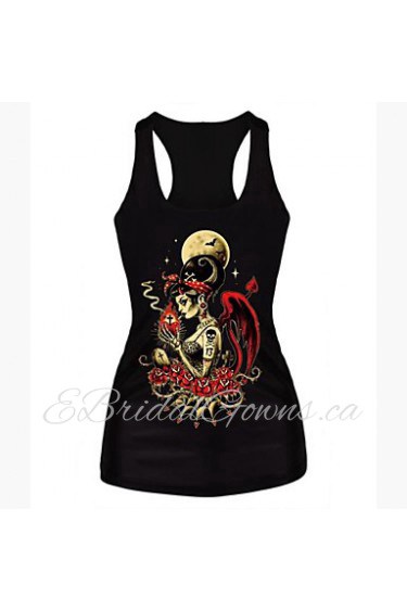 Skeleton Tombstone Rock Tank Top Dress Night Club Sexy Uniform