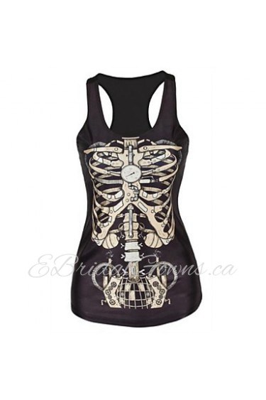 Black Skeleton Tank Top Dress Night Club Sexy Uniform