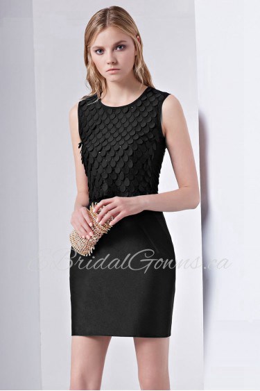 Scoop Mini / Short Cocktail Party / Prom Dress Sheath / Column