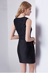 Scoop Mini / Short Cocktail Party / Prom Dress Sheath / Column