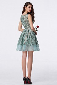 Scoop A-line Lace Hollow Out Cocktail Party / Prom Dress