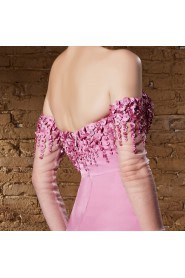 Off-the-shoulder Strapless Sheath / Column Evening Dress with Paillettes