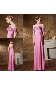 Off-the-shoulder Strapless Sheath / Column Evening Dress with Paillettes
