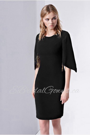 Scoop Evening Dress Knee-length Cocktail Party / Prom Dress