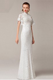 Trumpet / Mermaid High Neck Floor-length Evening Dress with Paillettes