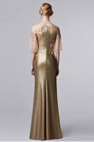 Off-the-shoulder Strapless Evening Dress Floor-length Sheath / Column