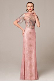 Trumpet / Mermaid Floor-length High Neck Evening Dress with Embroidery