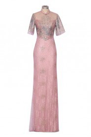 Trumpet / Mermaid Floor-length High Neck Evening Dress with Embroidery