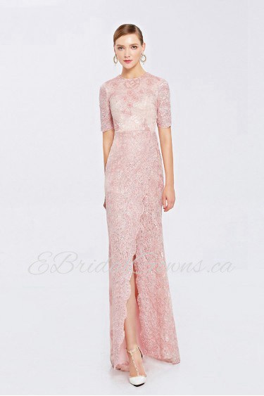 Half Length Sheath / Column Jewel Evening / Prom Dress Floor-length