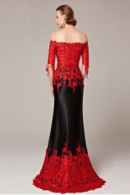 Hollow Out Off-the-shoulder Trumpet / Mermaid Evening Dress with Embroidery