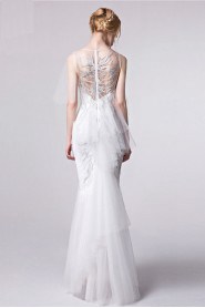 Scoop Evening / Prom Dress Floor-length Sheath / Column with Embroidery