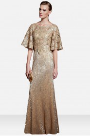 Hollow Out Scoop Embroidery Floor-length Evening Dress