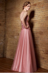 Scoop Floor-length Sheath / Column Prom Dress with Paillettes