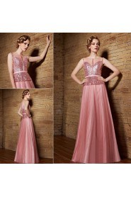 Scoop Floor-length Sheath / Column Prom Dress with Paillettes