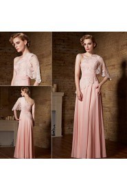 A-line Asymmetrical Evening / Prom Dress Floor-length with Embroidery