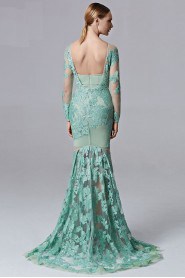 Long Sleeve Hollow Out Scoop Off-the-shoulder Sweep / Brush Train Evening / Prom Dress with Paillettes