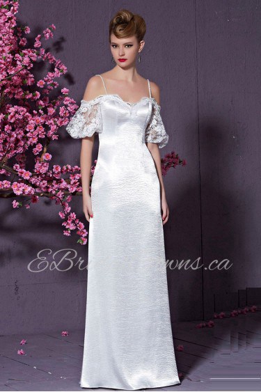 Off-the-shoulder Sheath / Column Evening / Prom Dress Floor-length with Straps