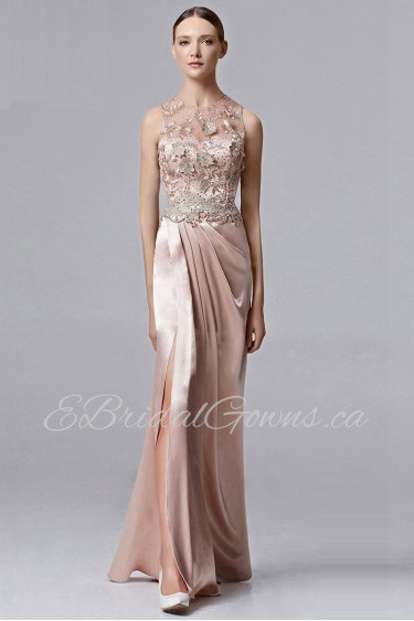 Scoop Evening Dress Floor-length Sheath / Column Evening / Prom Dress