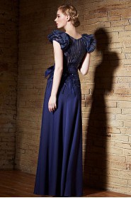 Scoop Evening / Prom Dress Floor-length A-line with Paillettes