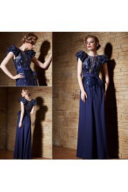 Scoop Evening / Prom Dress Floor-length A-line with Paillettes