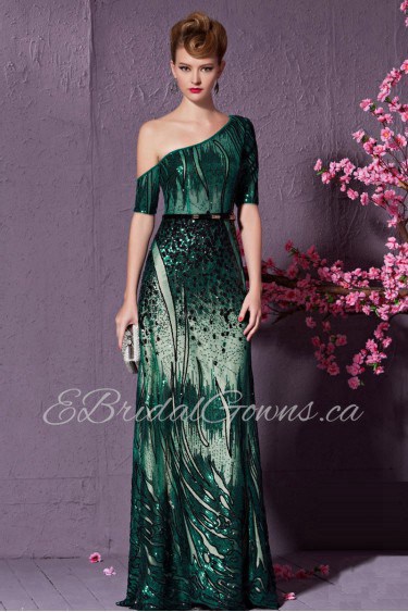 Asymmetrical Sheath / Column Evening Dress