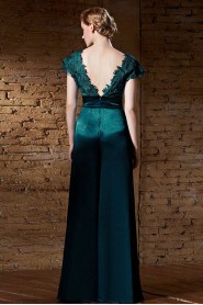 A-line V-Neck Floor-length Evening Dress