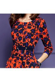 Sheath / Column Knee-length 3/4 Length Sleeve Scoop Mother of the Bride Dress