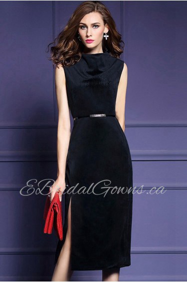 Tea-length Sleeveless Jewel Mother of the Bride Dress