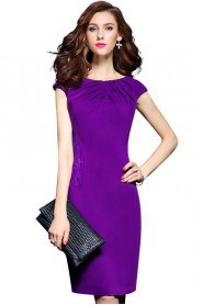 Sheath / Column Knee-length Sleeveless Scoop Ruched Mother of the Bride Dress