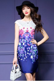 Sheath / Column Knee-length Sleeveless Scoop Mother of the Bride Dress