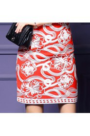 Knee-length Short Sleeve Scoop Embroidery Mother of the Bride Dress