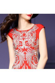 Short / Mini Sleeveless Scoop Embroidery Mother of the Bride Dress